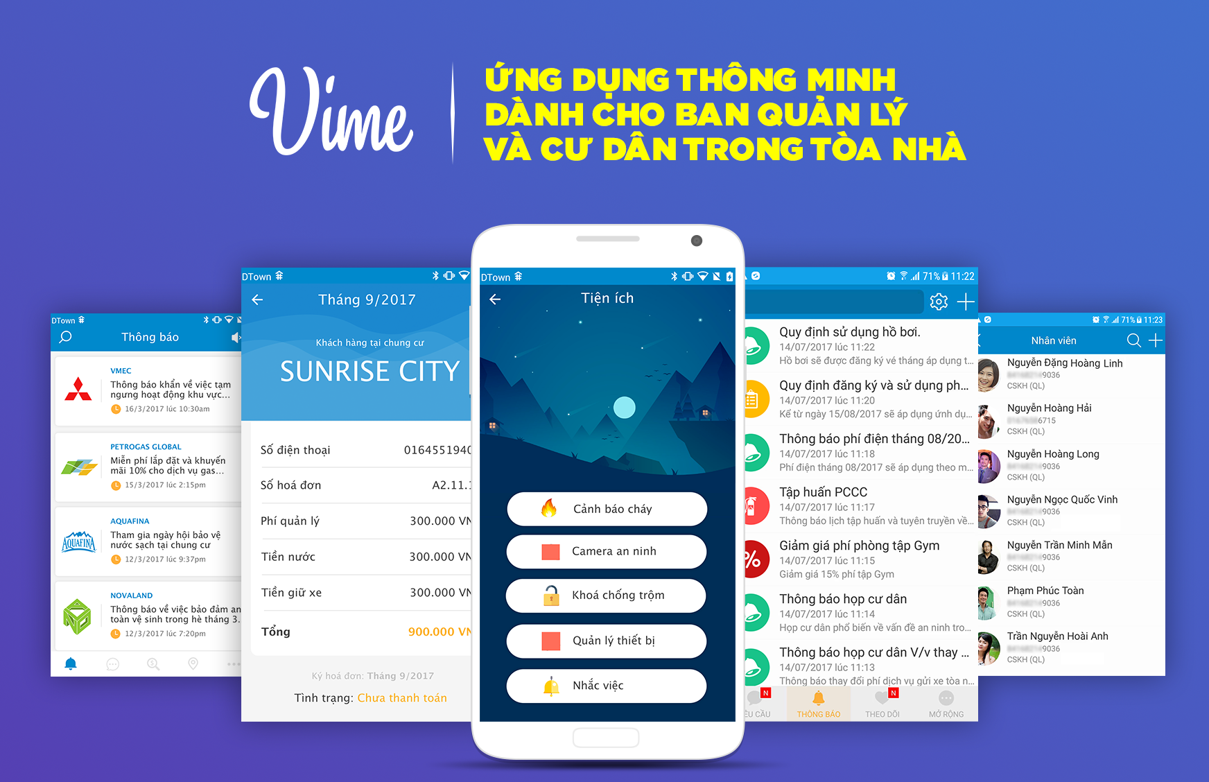 Vime - ứng dụng app mobile thông minh dành cho ban quản lý tòa nhà